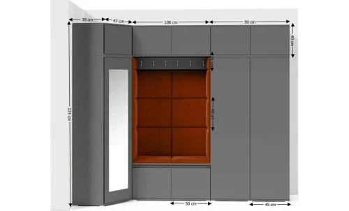 Cuier Hol Max 39, Grafit/Portocaliu - Trinity 25