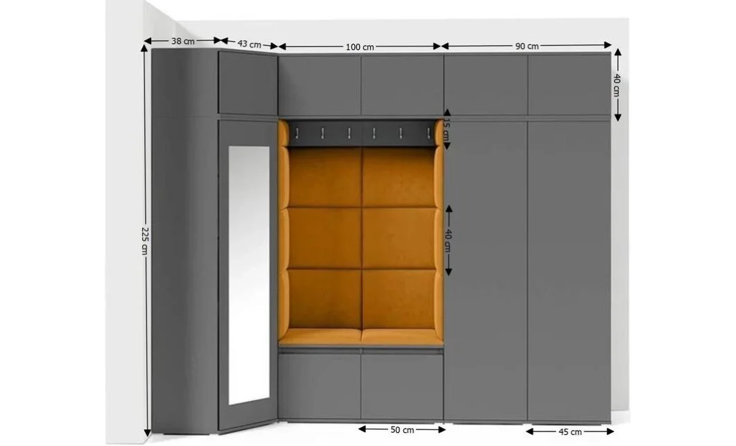 Cuier Hol Max 39, Grafit/Portocaliu - Trinity 26 1