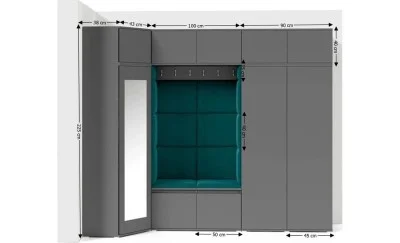 Cuier Hol Max 39, Grafit/Verde - Trinity 29