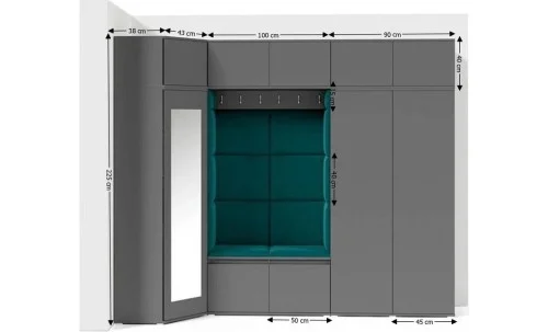 Cuier Hol Max 39, Grafit/Verde - Trinity 29