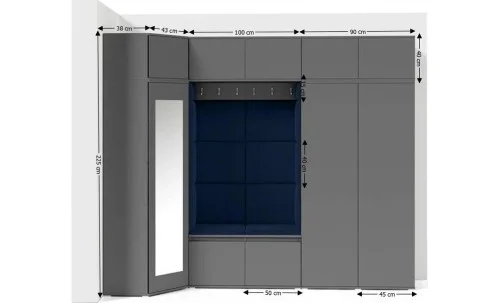 Cuier Hol Max 39, Grafit/Albastru - Trinity 30