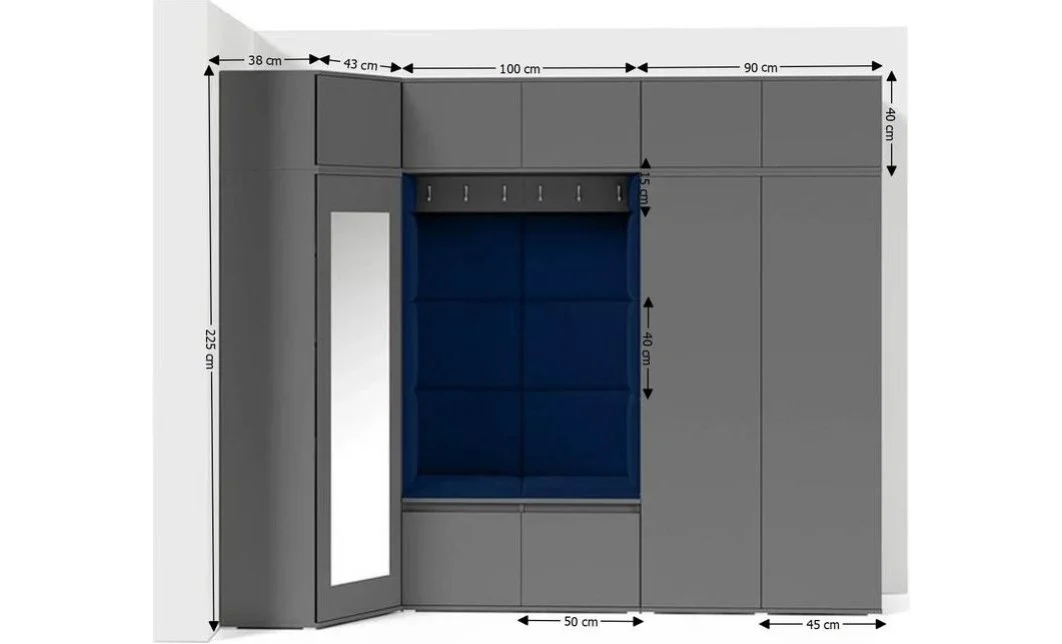 Cuier Hol Max 39, Grafit/Albastru - Trinity 31 1