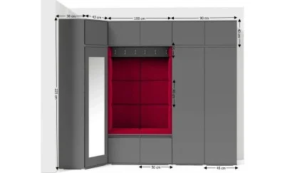 Cuier Hol Max 39, Grafit/Rosu - Trinity 9