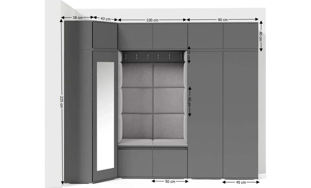 Cuier Hol Max 39, Grafit/Gri - Trinity 32 1
