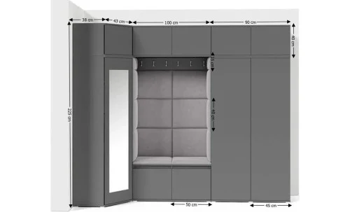 Cuier Hol Max 39, Grafit/Gri - Trinity 32
