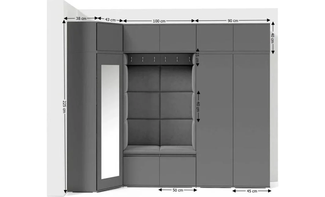 Cuier Hol Max 39, Grafit/Gri - Trinity 33 1