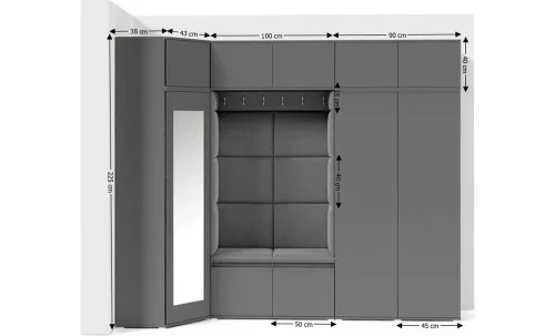 Cuier Hol Max 39, Grafit/Gri - Trinity 33