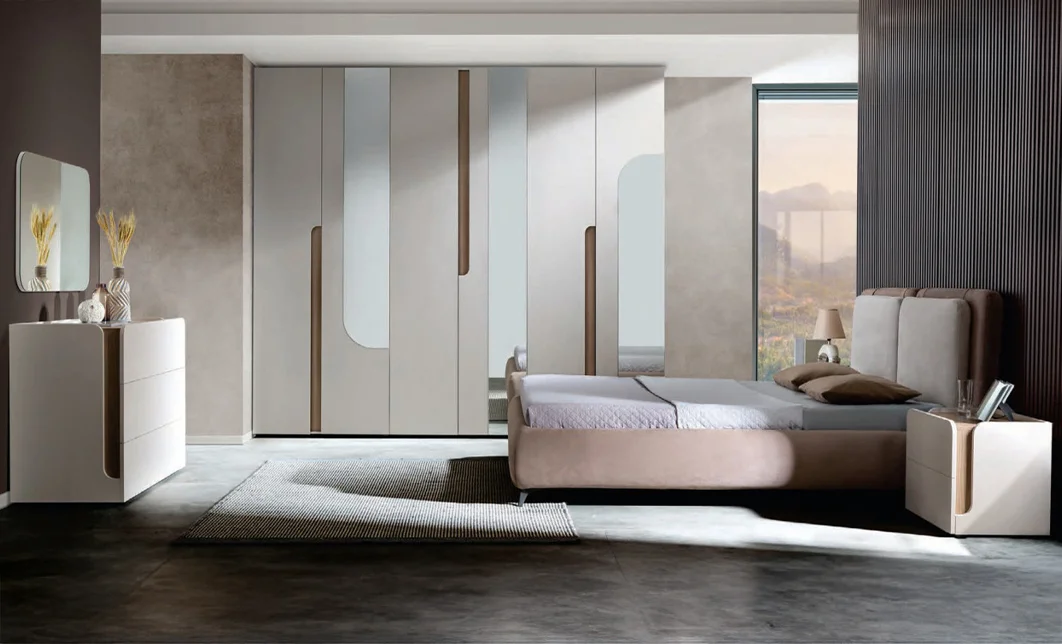 Dormitor Modern Evelyn cu Dulap 6 Uși