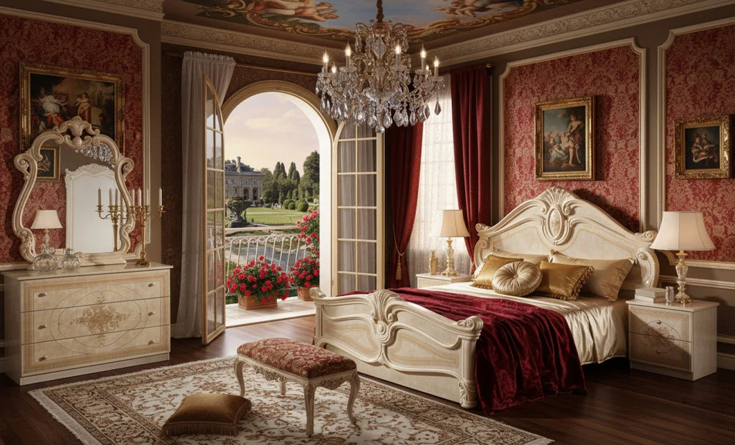 Dormitor Clasic Amalfi Beige cu Dulap 4 Uși 2