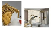 Dormitor Clasic Eva Bianco Gold cu Dulap 6 Uși 2