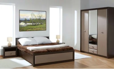 Dormitor Clasic Koen MDF cu Dulap 3 Uși