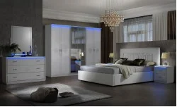 Dormitor Modern New Gemma cu Dulap 6 Uși 