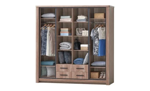 Dormitor Modern Queen Dulap cu 4 uși 4 sertare