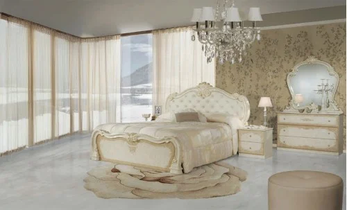 Dormitor Clasic Tolouse Beige cu Dulap 4 Uși