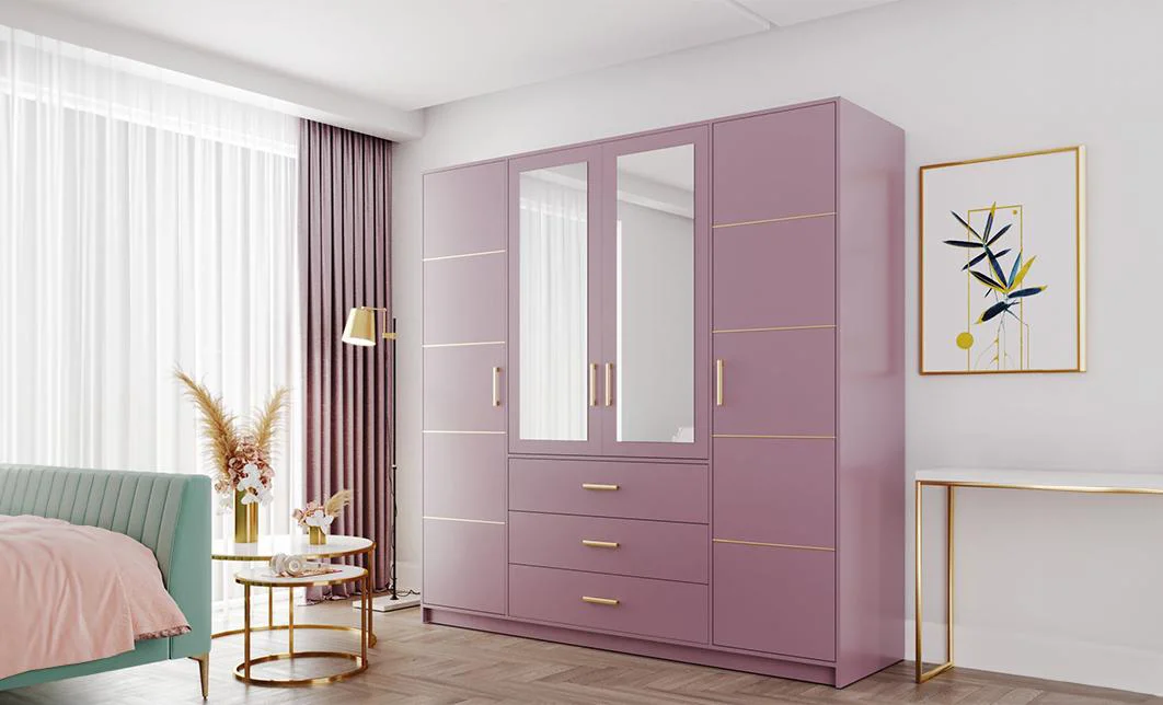 Dulap Bali 2 D4 Lila cu Oglindă și 4 Uși 5
