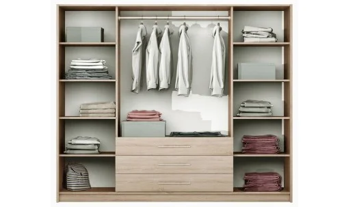 Dulap Bali 2 D4 Lila cu Oglindă și 4 Uși