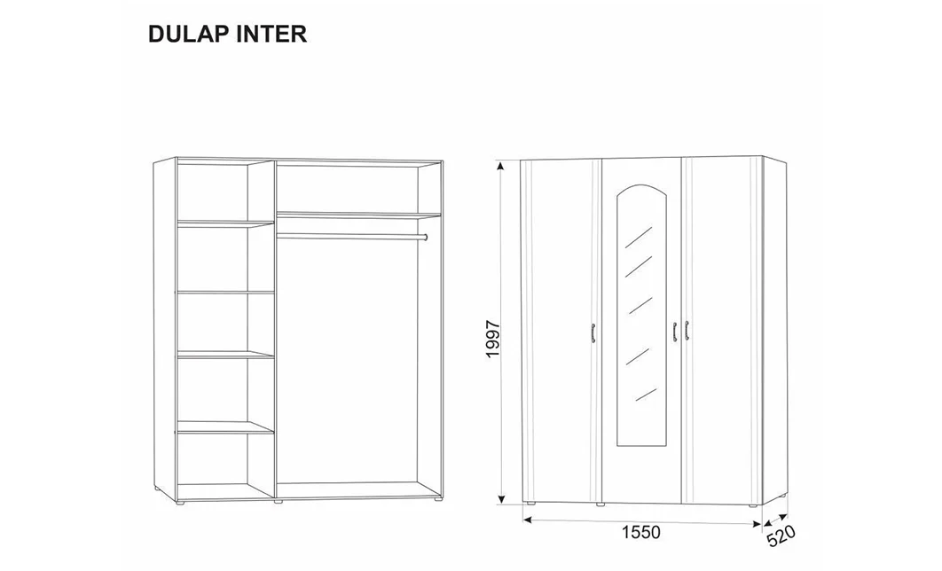 Dulap 3 Uși Inter Alb Samoa 1