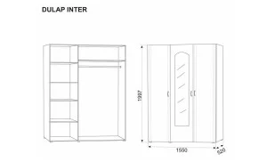 Dulap 3 Uși Inter Alb Samoa Dulap 3 Uși Inter Alb Samoa