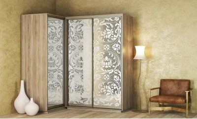 Dulap Oglinda Sablata 3 Usi, L180 cu Atas 110 cm