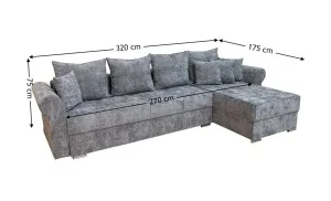 Colțar Extensibil Elsa XXL Bonell Gri - Kim 15 Interschimbabil