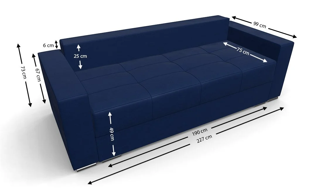 Canapea Extensibilă Claudia Bonell Mini, Albastru 3