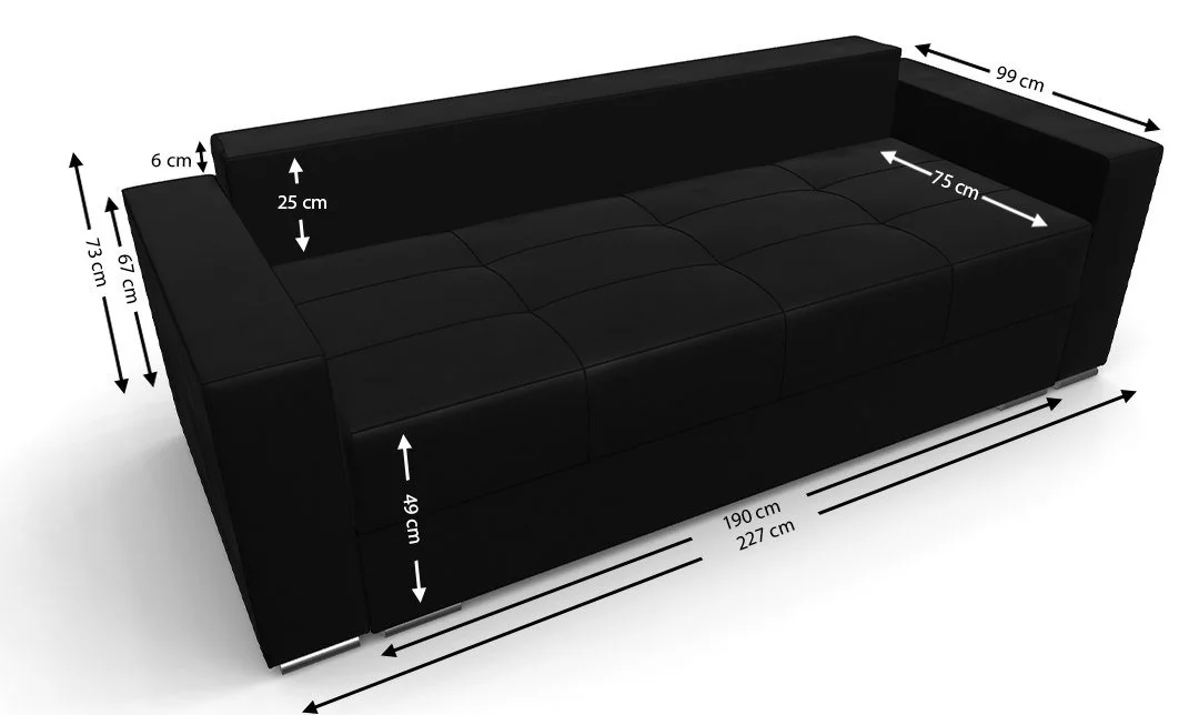 Canapea Extensibilă Claudia Bonell Mini, Negru 3