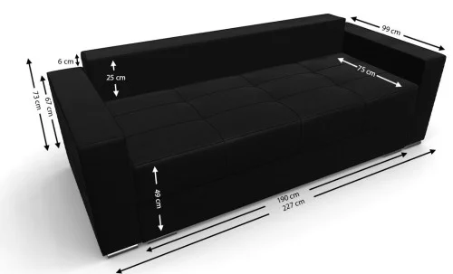 Canapea Extensibilă Claudia Bonell Mini, Negru