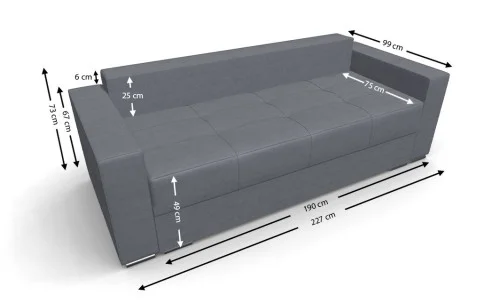Canapea Extensibilă Claudia Bonell Mini, Gri antracit