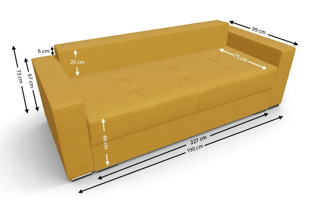 Canapea Extensibilă Claudia Bonell Mini, Galben 3
