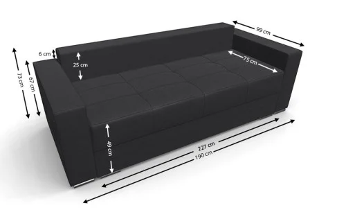 Canapea Extensibilă Claudia Bonell Mini, Gri carbune