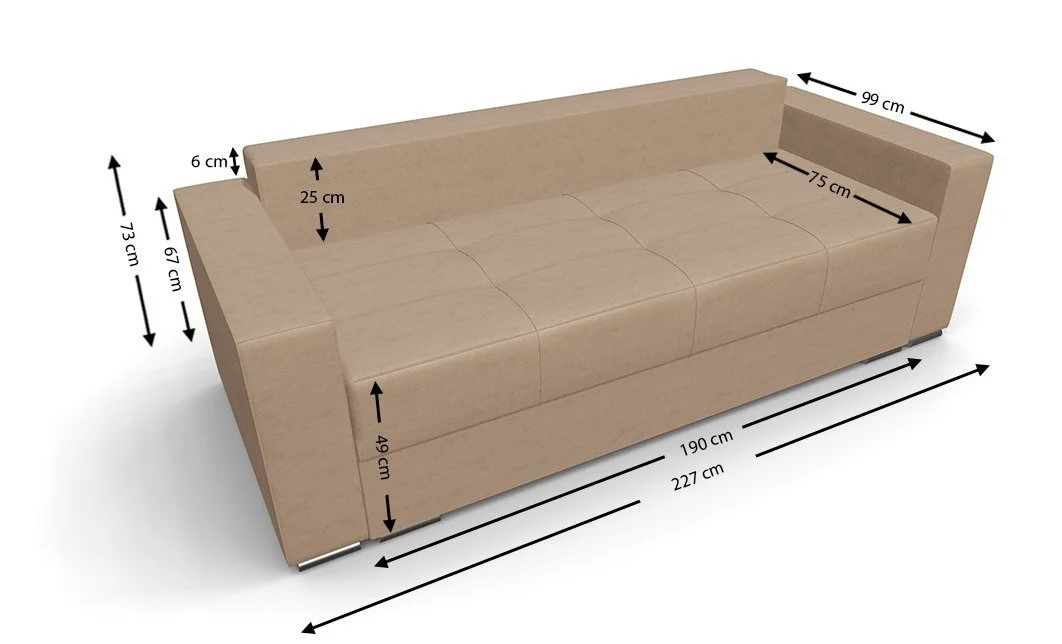 Canapea Extensibilă Claudia Bonell Mini, Maro deschis 3