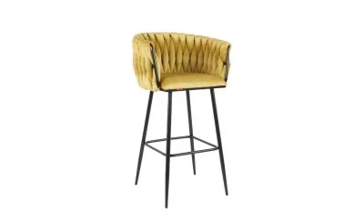 Scaun Bar KJC365 Mustar & Picioare Negre