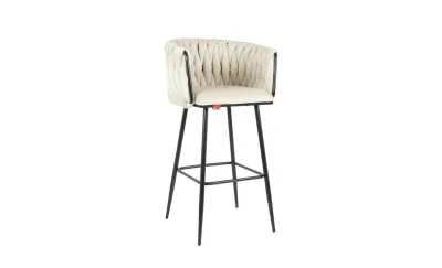 Scaun Bar KJC365 Bej & Picioare Negre