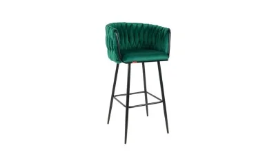 Scaun Bar KJC365 Verde cu Picioare Negre