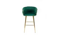 Scaun Bar KJC365 Verde & Picioare Aurii 4