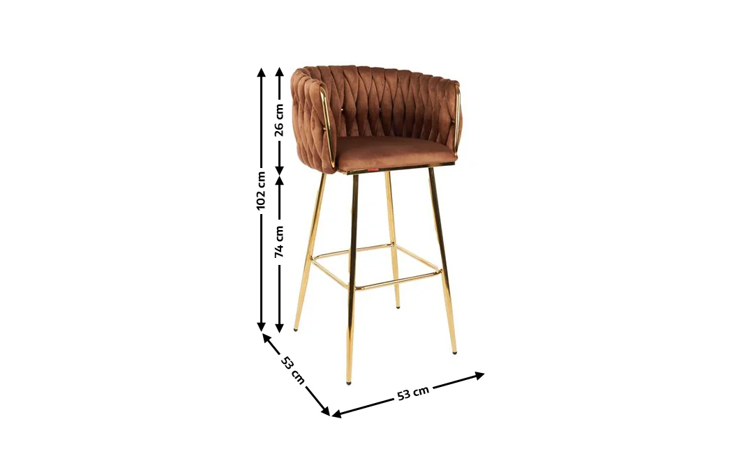 Scaun Bar KJC365 Maro & Picioare Aurii 1
