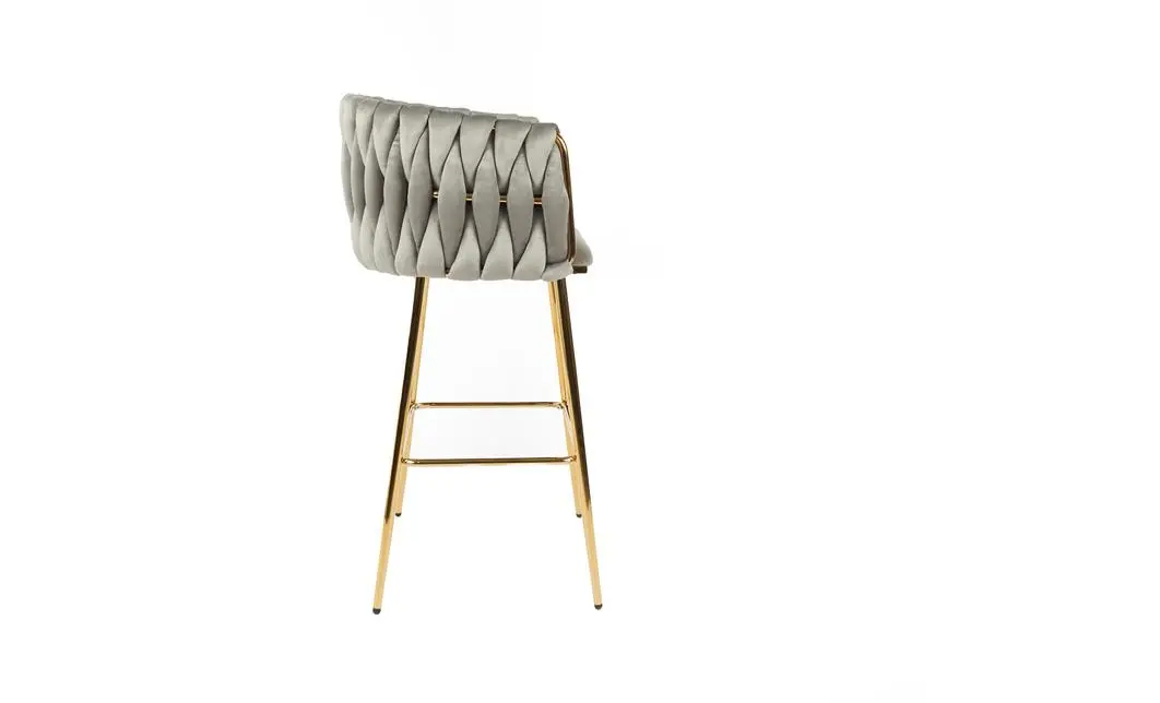 Scaun Bar KJC365 Gri & Picioare Aurii 4