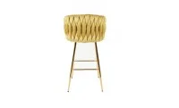 Scaun Bar KJC365 Mustar & Picioare Aurii 2