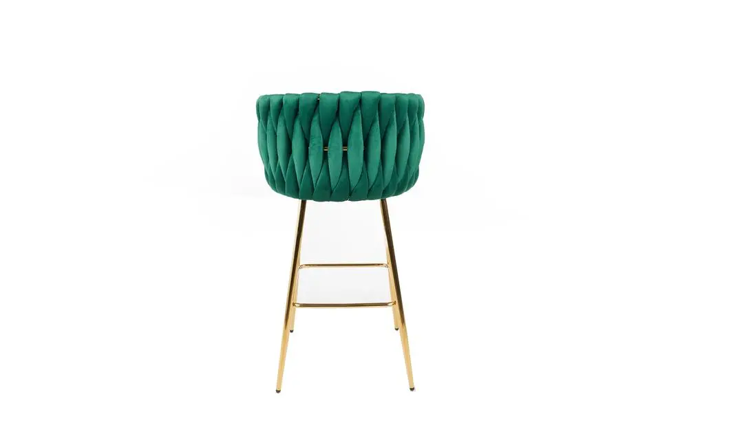 Scaun Bar KJC365 Verde & Picioare Aurii 3