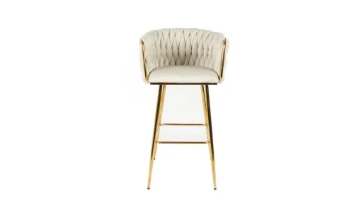 Scaun Bar KJC365 Bej & Picioare Aurii