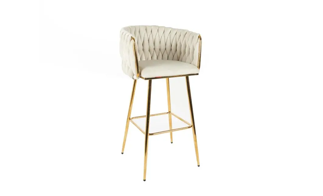 Scaun Bar KJC365 Bej & Picioare Aurii 3