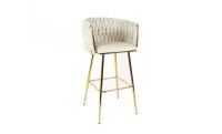 Scaun Bar KJC365 Bej & Picioare Aurii 3