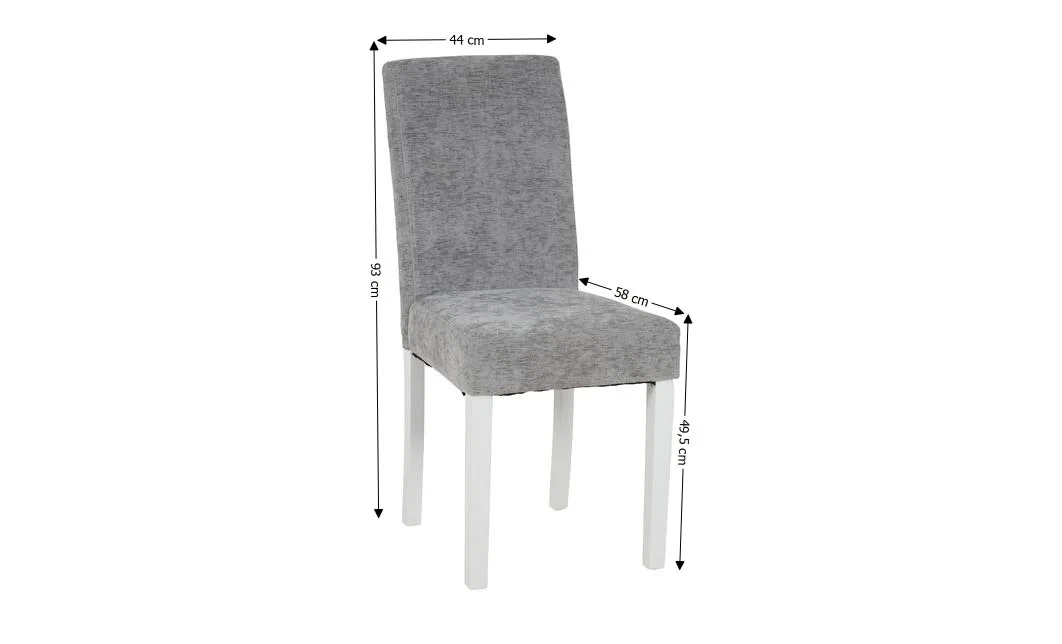 Scaun Living KJC5698 Gri cu Picioare Albe 1