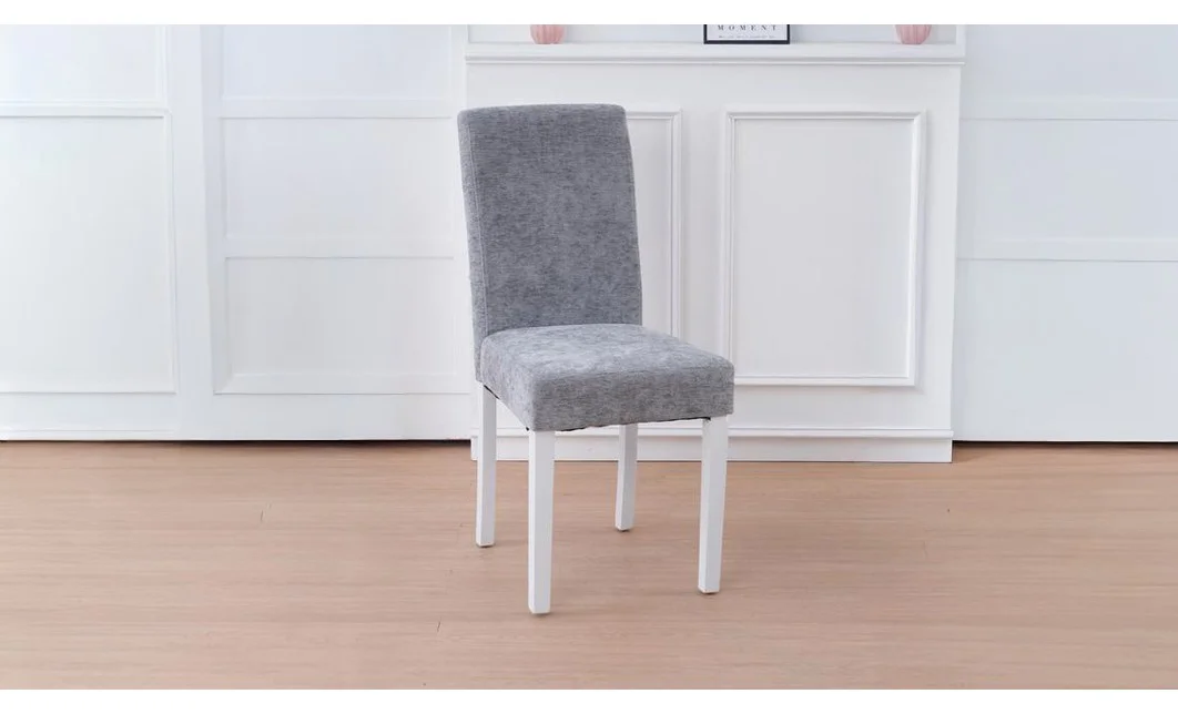 Scaun Living KJC5698 Gri cu Picioare Albe