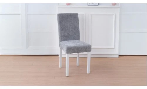 Scaun Living KJC5698 Gri cu Picioare Albe