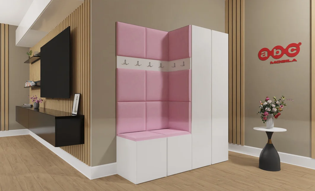 Cuier Hol Luca 2, Alb/Roz - Manila 09