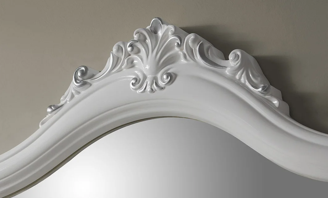 Dormitor Clasic Luisa Bianco Silver cu Saltea, Somieră și Dulap 4 Uși Incluse 2