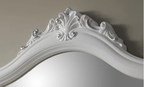 Dormitor Clasic Luisa Bianco Silver cu Saltea, Somieră și Dulap 4 Uși Incluse