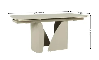 Masă Living Extensibilă DTM0405CS cu Blat Ceramic Bej