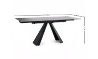 Masa Living Extensibila Blat Ceramic Salvadore Gri/Negru Mat 1